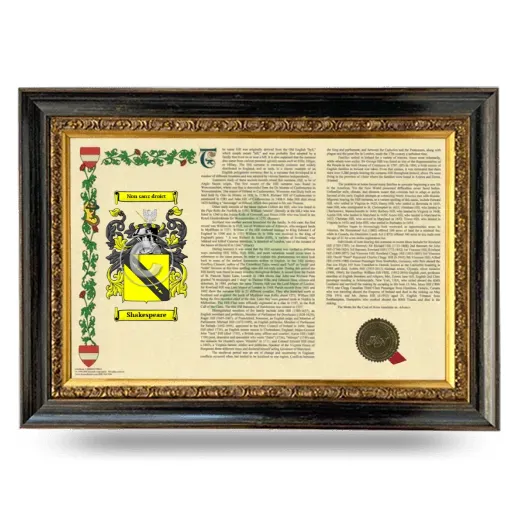 Shakespeare Armorial Landscape Framed - Heirloom