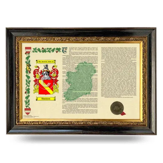 Shannon Armorial Landscape Framed - Heirloom