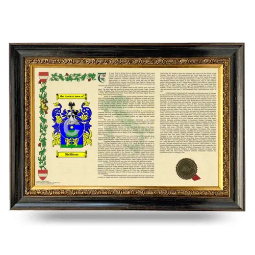 Siciliano Armorial Landscape Framed - Heirloom