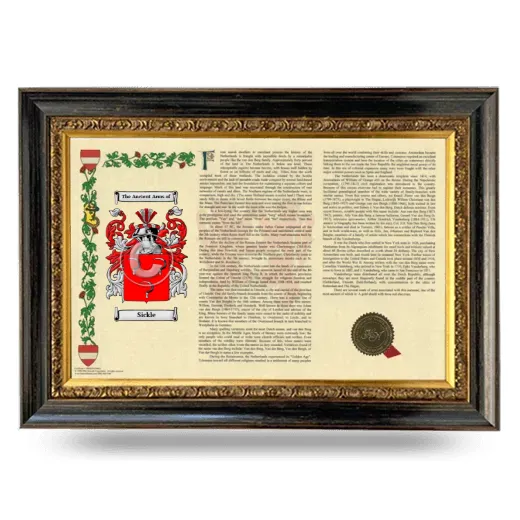 Sickle Armorial Landscape Framed - Heirloom