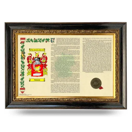 Siemen Armorial Landscape Framed - Heirloom