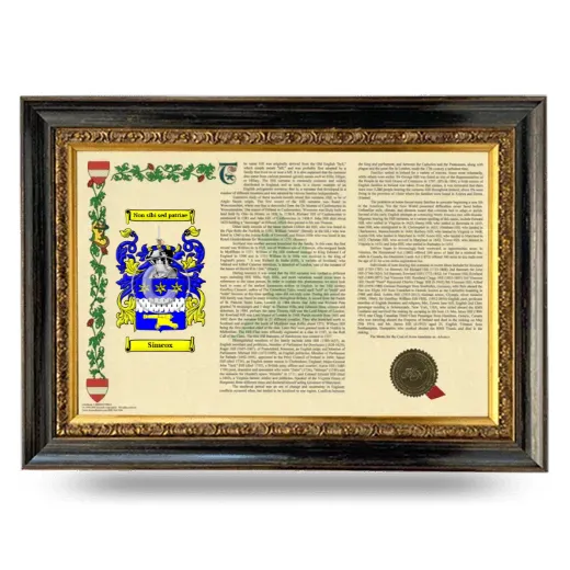 Simcox Armorial Landscape Framed - Heirloom