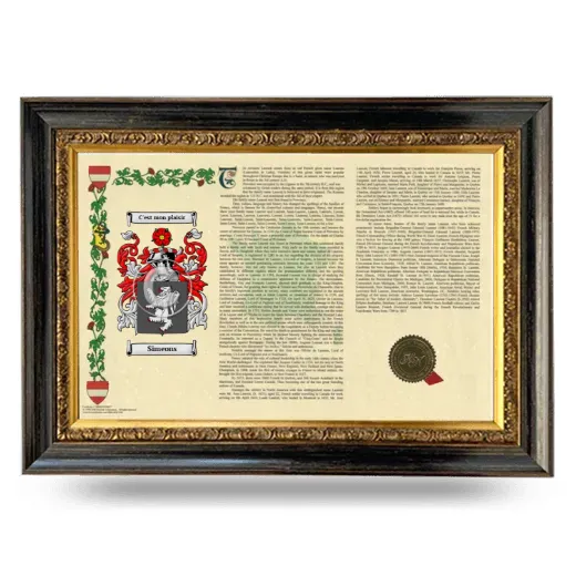 Simeons Armorial Landscape Framed - Heirloom