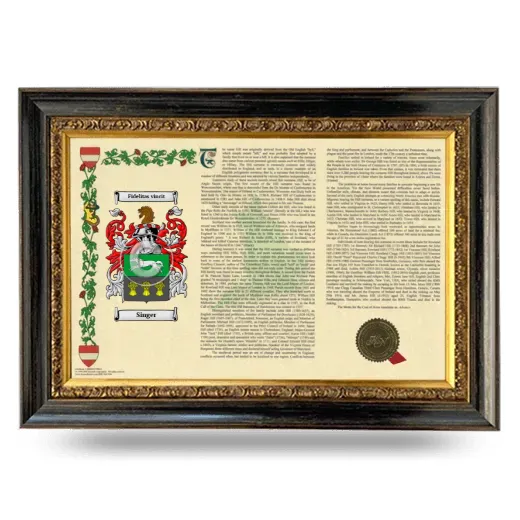 Singer Armorial Landscape Framed - Heirloom