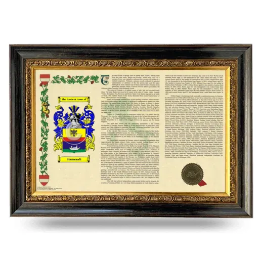 Sismondi Armorial Landscape Framed - Heirloom