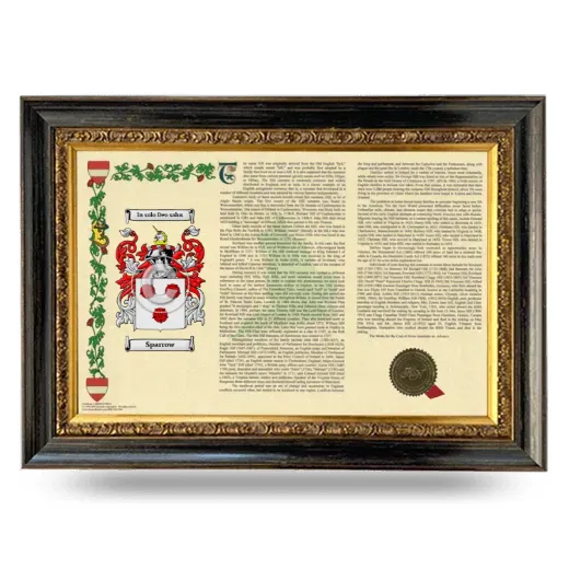 Sparrow Armorial Landscape Framed - Heirloom