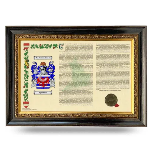 Speakes Armorial Landscape Framed - Heirloom