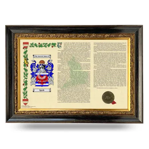 Spick Armorial Landscape Framed - Heirloom