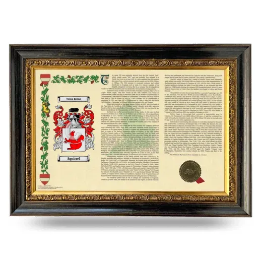 Squirrel Armorial Landscape Framed - Heirloom