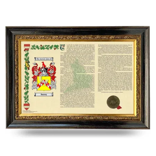 Surrey Armorial Landscape Framed - Heirloom