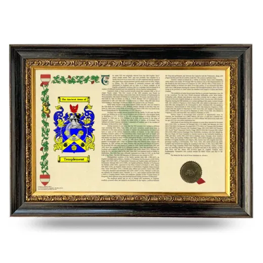 Templement Armorial Landscape Framed - Heirloom