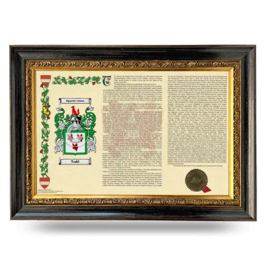 Todd Armorial Landscape Framed - Heirloom