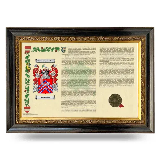 Tourville Armorial Landscape Framed - Heirloom