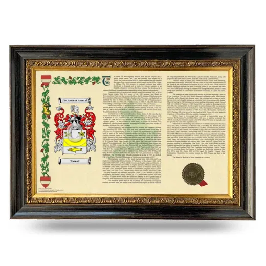 Tweet Armorial Landscape Framed - Heirloom