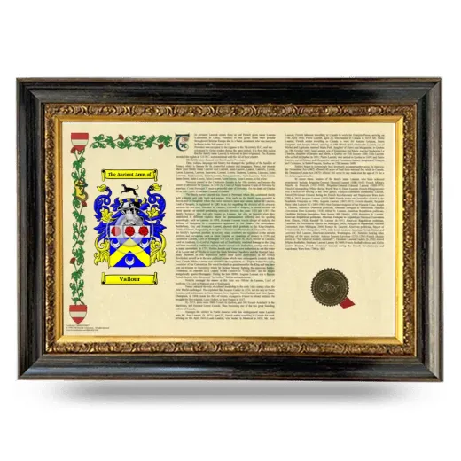 Vallour Armorial Landscape Framed - Heirloom