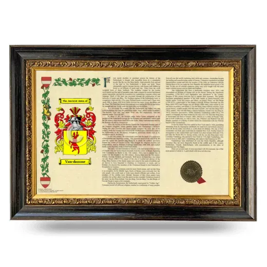 Van-damme Armorial Landscape Framed - Heirloom