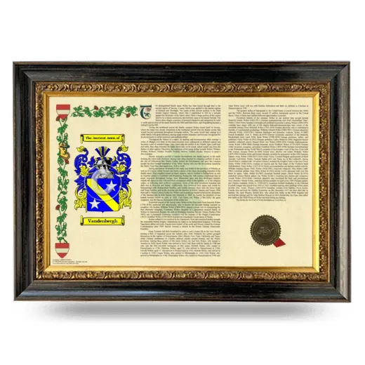 Vandenbergh Armorial Landscape Framed - Heirloom