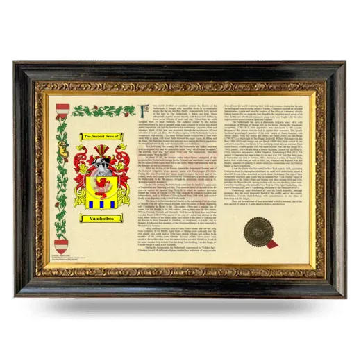 Vandenbos Armorial Landscape Framed - Heirloom