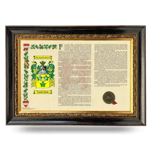 Vander linde Armorial Landscape Framed - Heirloom