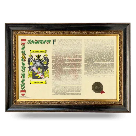 Vanderveer Armorial Landscape Framed - Heirloom