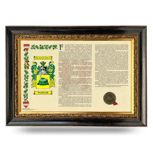 Vanderwalt Armorial Landscape Framed - Heirloom