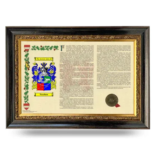 Vandorn Armorial Landscape Framed - Heirloom