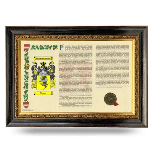 Verger Armorial Landscape Framed - Heirloom