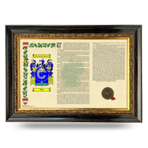 Vest Armorial Landscape Framed - Heirloom