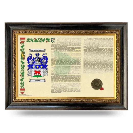 Vicario Armorial Landscape Framed - Heirloom