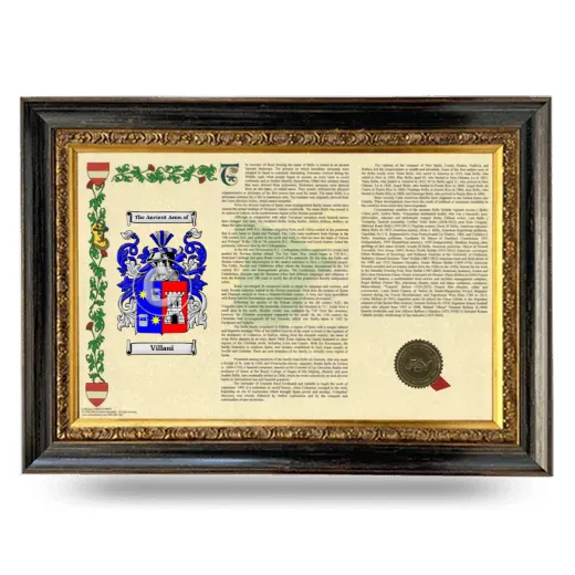 Villani Armorial Landscape Framed - Heirloom
