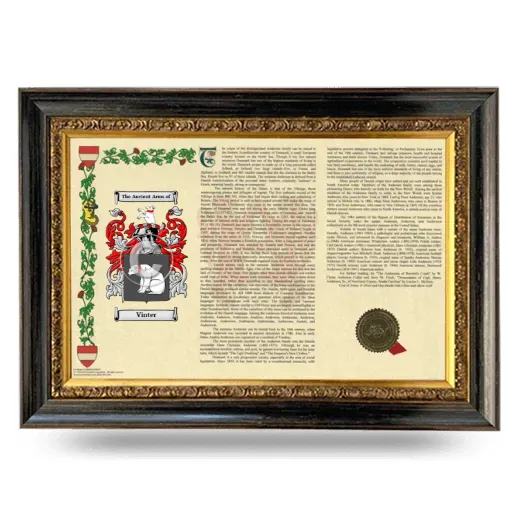 Vinter Armorial Landscape Framed - Heirloom
