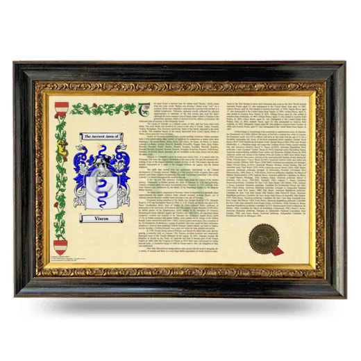 Viscos Armorial Landscape Framed - Heirloom