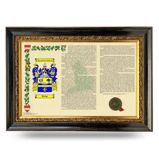 Walas Armorial Landscape Framed - Heirloom