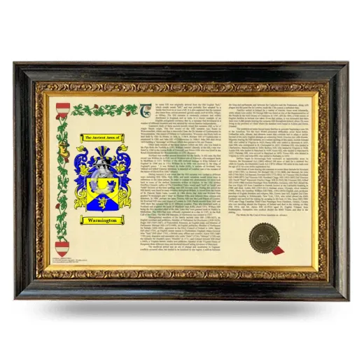 Warmington Armorial Landscape Framed - Heirloom