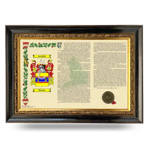 Weever Armorial Landscape Framed - Heirloom