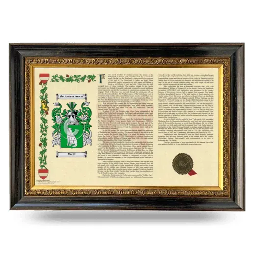 Wolf Armorial Landscape Framed - Heirloom