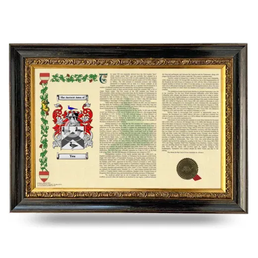 Yea Armorial Landscape Framed - Heirloom
