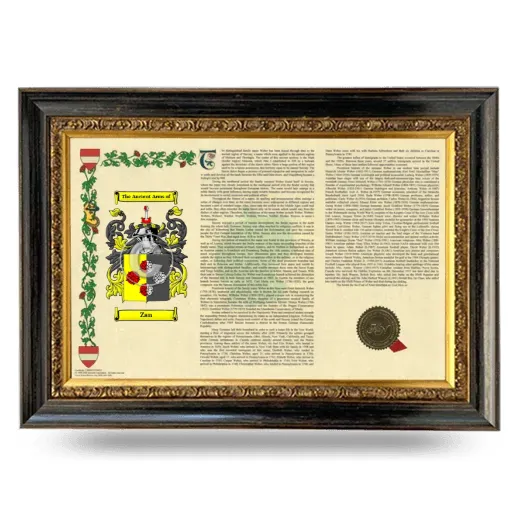 Zan Armorial Landscape Framed - Heirloom