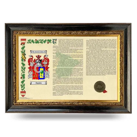Zapata Armorial Landscape Framed - Heirloom