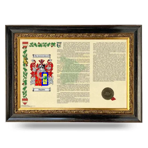 Zapato Armorial Landscape Framed - Heirloom