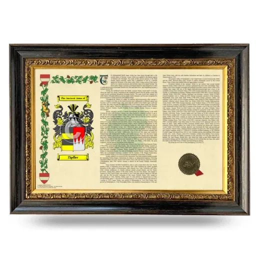 Zipfler Armorial Landscape Framed - Heirloom
