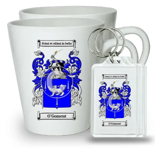 O'Goment Pair of Latte Mugs and Pair of Keychains