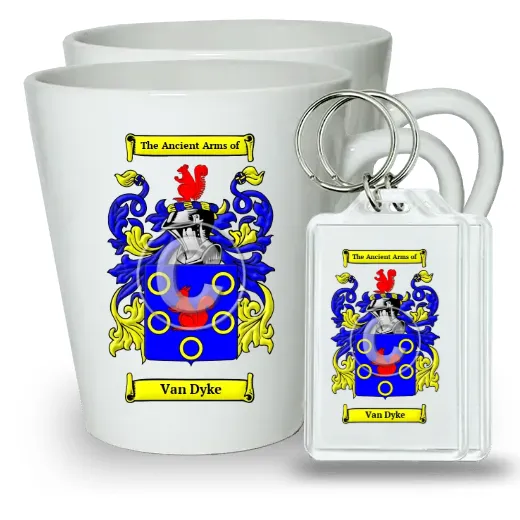 Van Dyke Pair of Latte Mugs and Pair of Keychains