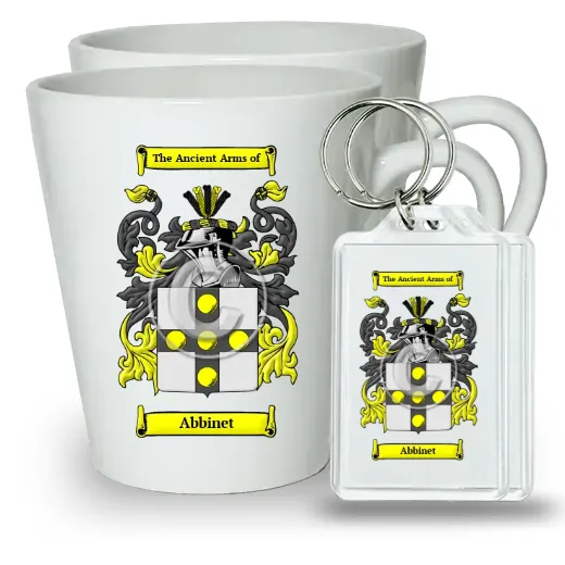 Abbinet Pair of Latte Mugs and Pair of Keychains