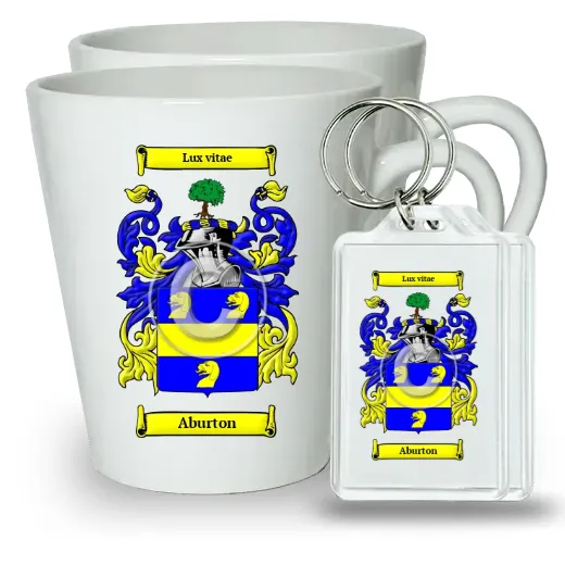 Aburton Pair of Latte Mugs and Pair of Keychains