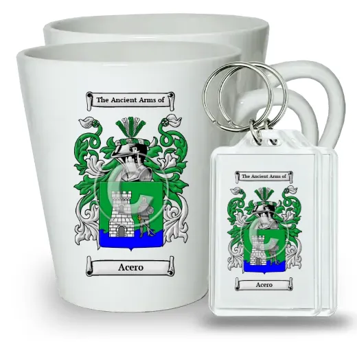 Acero Pair of Latte Mugs and Pair of Keychains