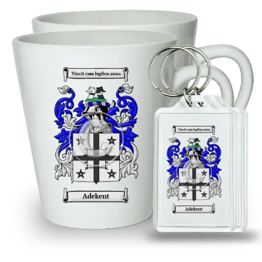 Adekent Pair of Latte Mugs and Pair of Keychains