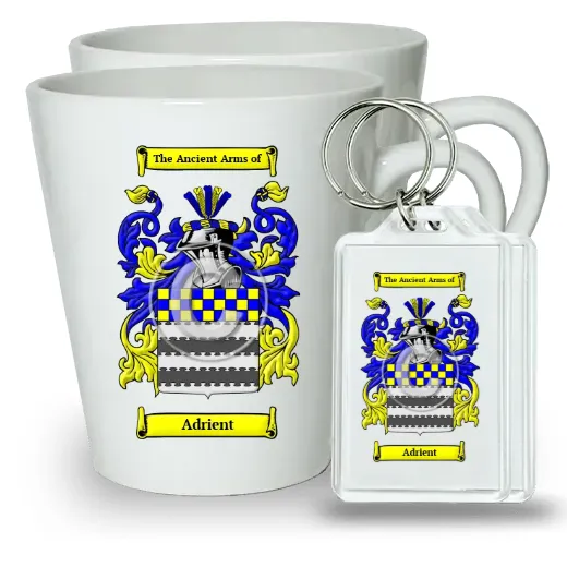 Adrient Pair of Latte Mugs and Pair of Keychains