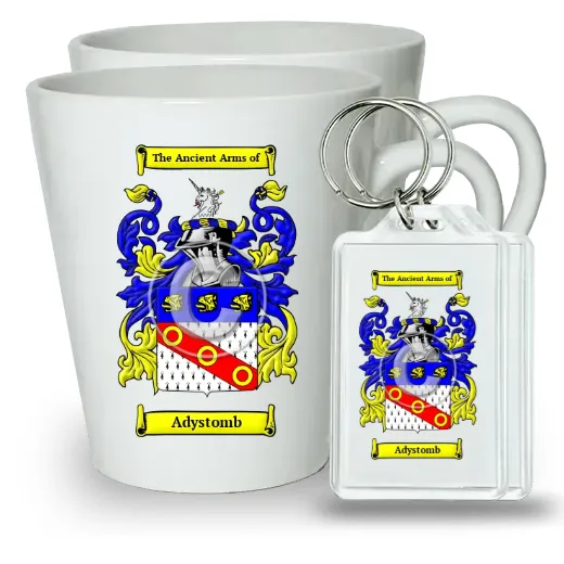 Adystomb Pair of Latte Mugs and Pair of Keychains