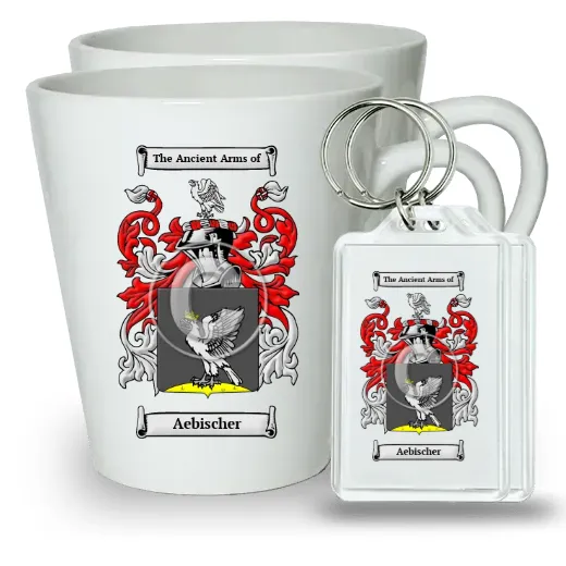 Aebischer Pair of Latte Mugs and Pair of Keychains